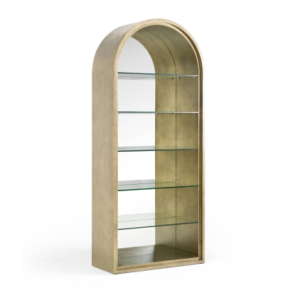 Modrest Poise Modern Antique Brass + Mirror Bookcase Brass Shelf Unit 83088 VGFA-SA2816