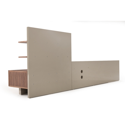 Nova Domus Pompeii Contemporary Grey & Walnut Entertainment Center Walnut TV Stand 75008 VGBBVIG180501TV