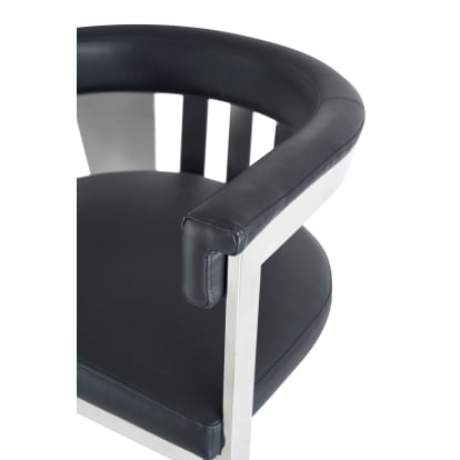 LA Furniture Pontiac Modern Black Vegan Leather and Stainless Steel Dining Chair VGZAY129-BLK-DC Contemporary Style by Vig Furnitrue Number 79056 Catch Home Goods