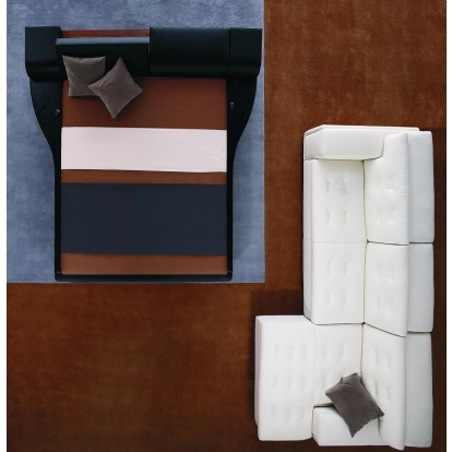 Portofino Adjustable Leatherette Bed with built-in Nightstands Black Bed 11700 VGWCPORTOFINO