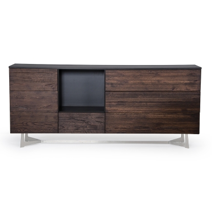 Modrest Wharton Modern Dark Aged Oak Buffet Brown Buffet 72421 VGEDPOS200108