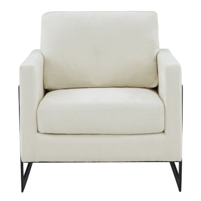 LA Furniture Prince Contemporary Cream Fabric + Black Accent Chair VGRHRHS-AC-257-WHT-CH Contemporary Style by Vig Furnitrue Number 79373 Catch Home Goods