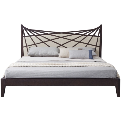 Modrest Prism Modern Brown & Beige Bonded Leather Bed Brown Bed 17460|17461 VGWCC585A