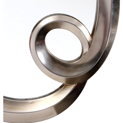 Modrest PU042 Transitional Silver Oval Wall Mirror Grey Mirror 13752 VGLEPU042