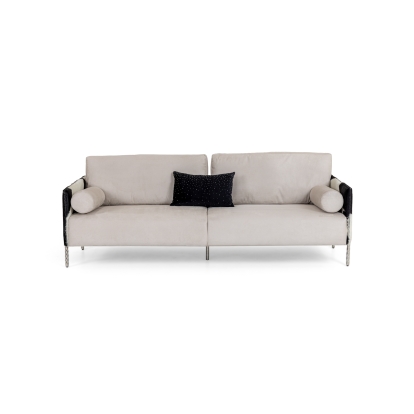 Divani Casa Pueblo Modern Cow-hide Sofa Grey Sofa 77709 VGODZW-20028-S