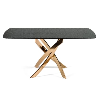 LA Furniture Pyrite Modern Brown Glass + Rosegold Rectangular Dining Table VGEW-F2133EG Contemporary Style by Vig Furnitrue Number 82334 Catch Home Goods