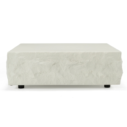 Modrest Quarry Modern Off-White Square Coffee Table Off-White Coffee Table 83174 VGVC-CT111