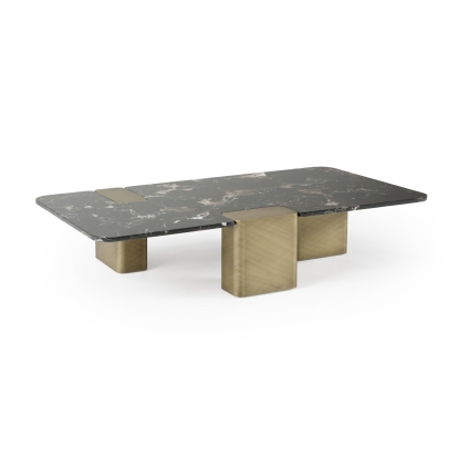 Modrest Quest Modern Black Rose Marble + Antique Brass Coffee Table Black Coffee Table 83084 VGFA-CT2018