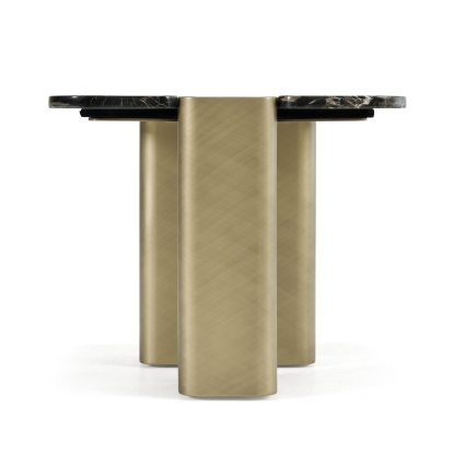 Modrest Quest Modern Black Rose Marble + Antique Brass End Table Black End Table 83085 VGFA-CT2017