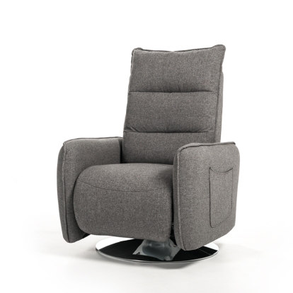 Divani Casa Fairfax Modern Grey Fabric Recliner Chair Grey Lounge Chair 73621 VGMB-R033-GRY