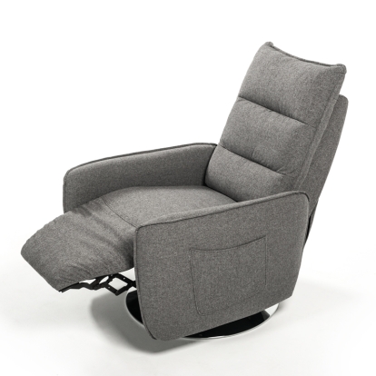 Divani Casa Fairfax Modern Grey Fabric Recliner Chair Grey Lounge Chair 73621 VGMB-R033-GRY