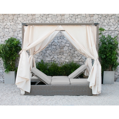 Renava Marin Outdoor Beige Canopy Sunbed Beige Outdoor Bed 73544 VGATRABD-106-BGE