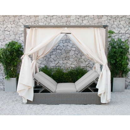Renava Marin Outdoor Beige Canopy Sunbed Beige Outdoor Bed 73544 VGATRABD-106-BGE