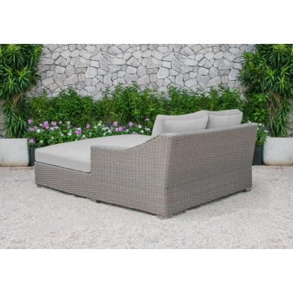 Renava Pismo Outdoor Beige Wicker Sunbed Beige Outdoor Bed 73545 VGATRABD-108-BGE