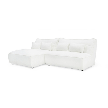 Divani Casa Racine Modern White Fabric Modular Sectional Sofa White Sectional Sofa 80845 VGSX-FF22054-WHT