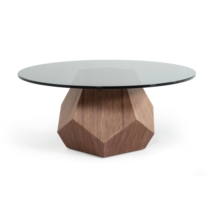 LA Furniture Rackham Mid-Century Walnut & Smoked Glass Coffee Table VGBBL1602A Contemporary Style by Vig Furnitrue Number 73904 Catch Home Goods