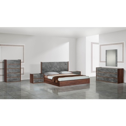 Nova Domus Rado Modern Walnut & Stucco Nightstand Walnut Nightstand 77190 VGACRADO-NS