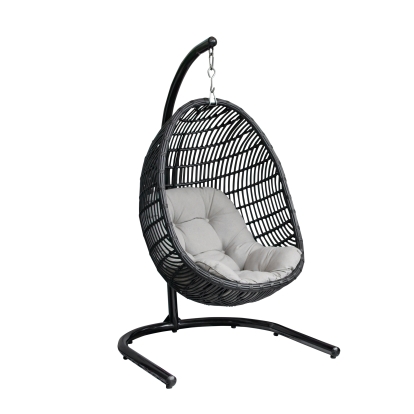 Renava Havana Outdoor Black & Beige Hanging Chair Beige Outdoor Chair 73460 VGATRAHM-002A
