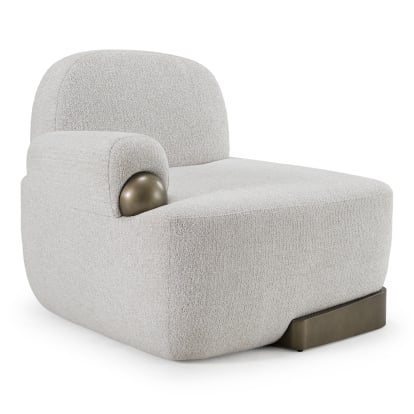 LA Furniture Rainier Contemporary Off-White Fabric + Antique Brass Accent Chair VGFA-CE2054-OFFWHT Contemporary Style by Vig Furnitrue Number 85796 Catch Home Goods