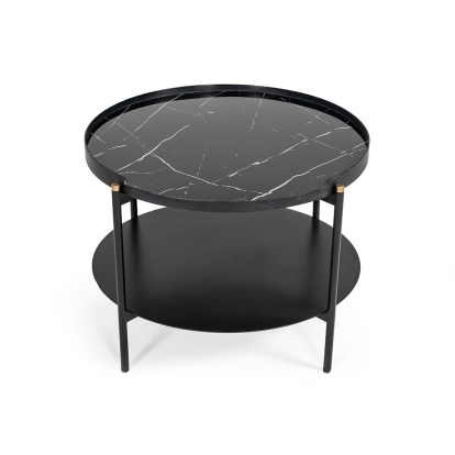 Modrest Randal Modern Round Black Metal Coffee Table Black Coffee Table 75953 VGLBCOMP-CF60-02