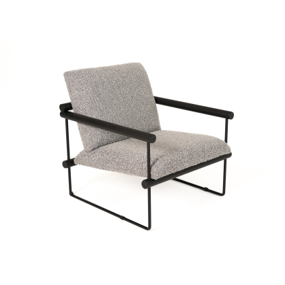 Modrest Ravina Modern Grey Fabric + Black Accent Chair Grey Accent Chair 81904 VGHM-ST266-GRY