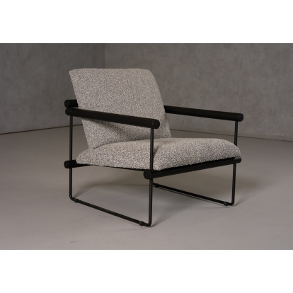 Modrest Ravina Modern Grey Fabric + Black Accent Chair Grey Accent Chair 81904 VGHM-ST266-GRY