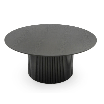 Modrest Rawlins Modern Mid Century Black Ash Round Coffee Table Black Coffee Table 80422A VGDW-J5939A-BLK