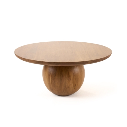 Modrest Refugio Modern Acacia Round Coffee Table Brown Coffee Table 82021 VGBR-SBA-4755