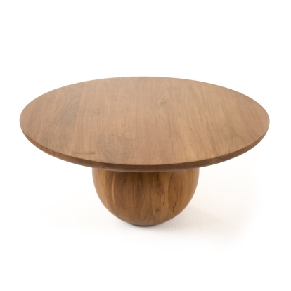 Modrest Refugio Modern Acacia Round Coffee Table Brown Coffee Table 82021 VGBR-SBA-4755
