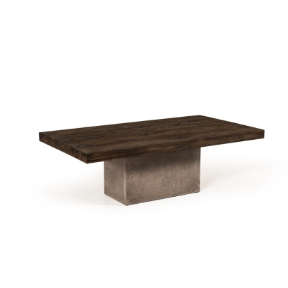 Modrest Renzo Modern Oak & Concrete Coffee Table Grey Coffee Table 73836 VGGR649245