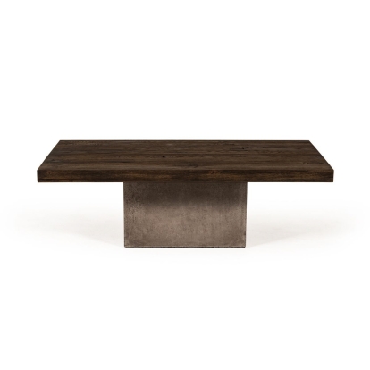 Modrest Renzo Modern Oak & Concrete Coffee Table Grey Coffee Table 73836 VGGR649245