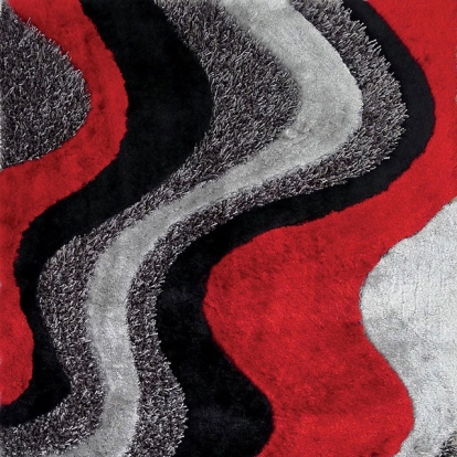 Furniture Of America Vancouver Contemporary Black-Gray-Red Area Rug Model RG4134