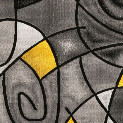 Furniture Of America Sivas Contemporary Polyester Charcoal/Yellow Area Rug | RG5188S