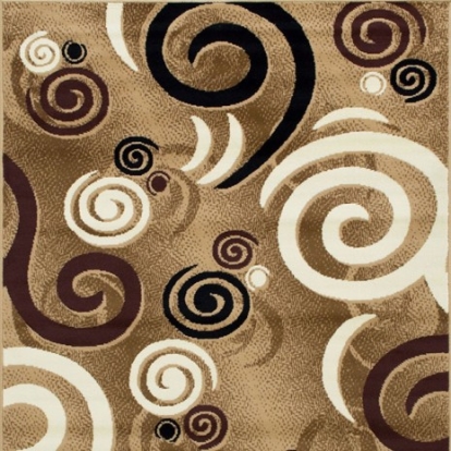 Furniture Of America Blitar Contemporary Polyester Brown Area Rug | RG5215