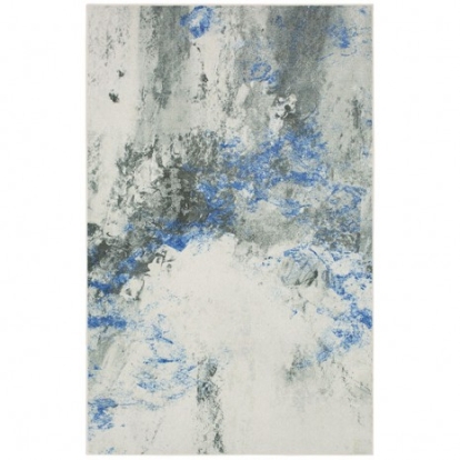 Furniture Of America Hollie Contemporary Polyester Blue/Gray Area Rug | RG8196S