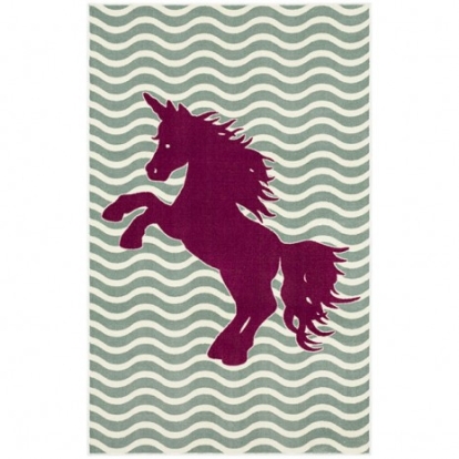 Furniture Of America Baron Novelty Nylon Sage Green/Fuchsia Area Rug | RG8202