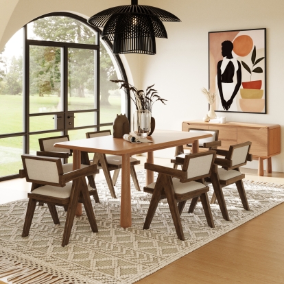 Modrest Rhea Modern 71" Natual Acacia Rectangular Dining Table Other Dining Table 81316 VGWDMAR-DT1.8-NAT