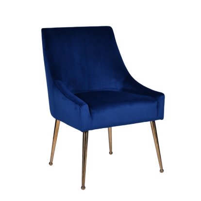 Modrest Castana Modern Blue Velvet & Gold Dining Chair (Set of 2) Blue Dining Chair 75239Z VGRH-RHS-DC-101-BLU
