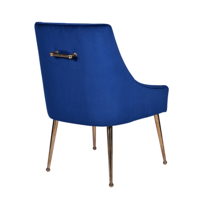 Modrest Castana Modern Blue Velvet & Gold Dining Chair (Set of 2) Blue Dining Chair 75239Z VGRH-RHS-DC-101-BLU