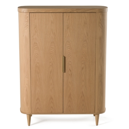 Modrest Richmond Modern Natural Oak Rounded Tall Buffet Oak Buffet 82770 VGME-RICHMOND-TB