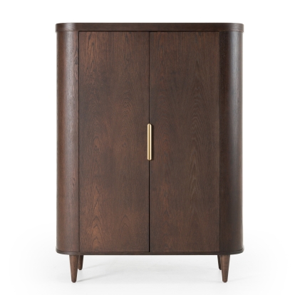 Modrest Richmond Modern Brown Rounded Tall Buffet Brown Buffet 82771 VGME-RICHMOND-BROWN-TB