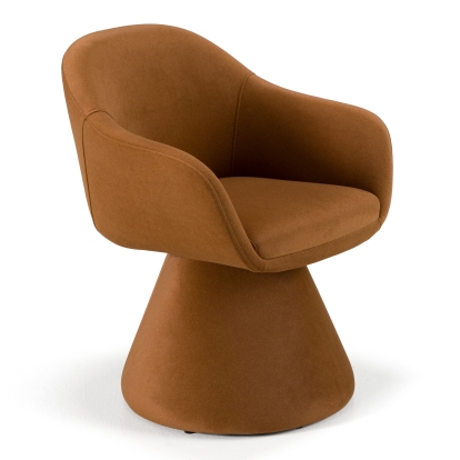 Modrest Risa Modern Rust Fabric Swivel Dining Chair Brown Dining Chair 82764 VGEU-MC-7598CH-RUST