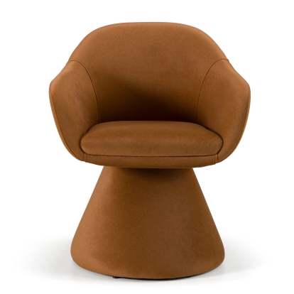 Modrest Risa Modern Rust Fabric Swivel Dining Chair Brown Dining Chair 82764 VGEU-MC-7598CH-RUST