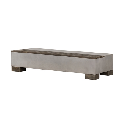 Modrest Delaware Modern Concrete & Acacia Rectangular Coffee Table Grey Coffee Table 76132 VGLBRIVI-CF120-01