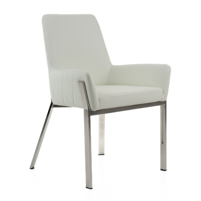 Modrest Robin Modern White Bonded Leather Dining Chair White Dining Chair 74775 VGVCB8366-WHT