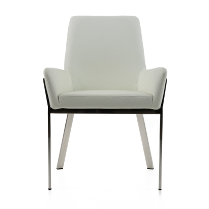 Modrest Robin Modern White Bonded Leather Dining Chair White Dining Chair 74775 VGVCB8366-WHT