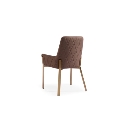 Modrest Robin Modern Brown & Brass Dining Chair Brown Dining Chair 76771 VGVCB8366-BRN-DC