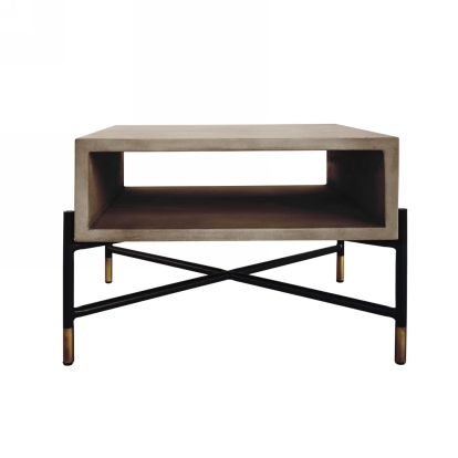 Modrest Walker Modern Concrete & Metal End Table Grey End Table 75502 VGLBROKY-LT50