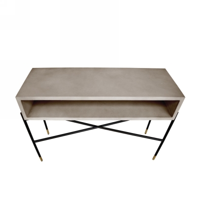 Modrest Walker Modern Concrete & Metal Console Table Grey Console Table 75504 VGLBROKYCS-113