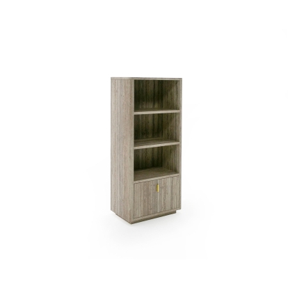 Nova Domus Roma Modern Faux Travertine + Gold Bookcase Grey Shelf Unit 80247 VGAN-ROMA-BOOK